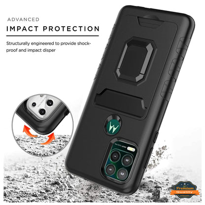 For Apple iPhone 14 (6.1") Wallet Credit Card Slot Holder with Metal Ring Kickstand Hybrid Dual Layer Magnetic Stand  Phone Case Cover