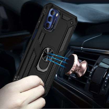 For Motorola Moto G Stylus 2022 4G Hybrid Durable Dual Layer 360° Ring Stand Holder Kickstand Fit Magnetic Car Mount  Phone Case Cover