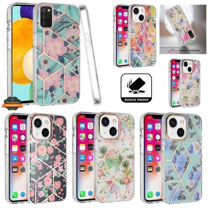 For Apple iPhone 14 Plus 6.7" Fashion Floral IMD Design Flower Pattern Hybrid Protective Hard Rubber TPU Slim Back  Phone Case Cover