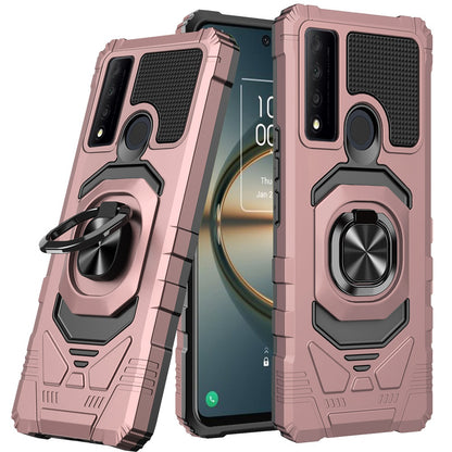 For BLU G91 MAX Hybrid 2in1 Dual Layer with Rotate Magnetic Ring Stand Holder Kickstand, Rugged Shockproof Protective  Phone Case Cover