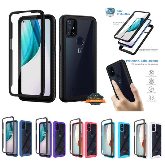 For Samsung Galaxy A03 Core Armor Slim Hybrid Double Layer Hard PC + TPU Transparent Back Rugged Frame Shockproof  Phone Case Cover