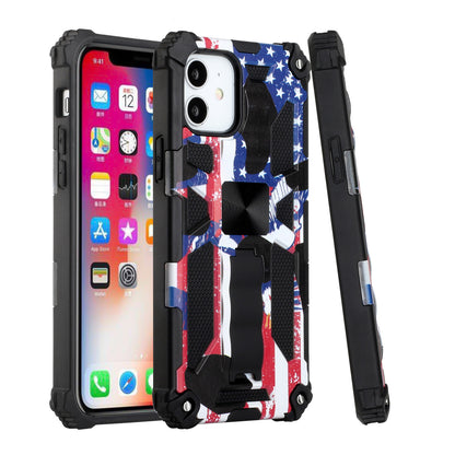 For Apple iPhone 14 Plus (6.7") Heavy Duty Hybrid Camouflage Fold Slide Kickstand [Military Grade] Rugged Protective  Phone Case Cover
