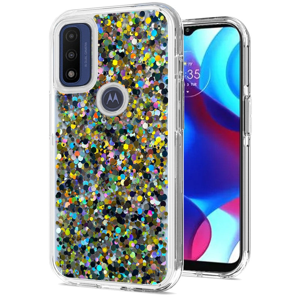 For Motorola Moto G Power 2022 Colorful Glitter Bling Sparkle Epoxy Glittering Shining Hybrid Silicone Shockproof  Phone Case Cover