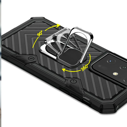 For Apple iPhone 13 Pro Max (6.7") with Magnetic Ring Holder 360° Rotating Kickstand PC & TPU Dual Layer Hybrid Full-Body Drop Proof Rugged  Phone Case Cover