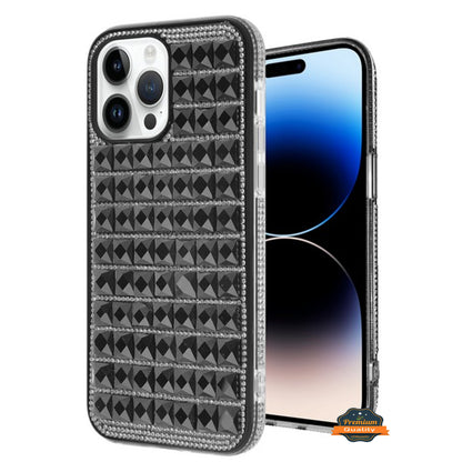 For Apple iPhone 14 /Plus Pro Max Diamonds Sparkle 3D Crystal Glitter Bling Shiny Rhinestone Hybrid Protective  Phone Case Cover