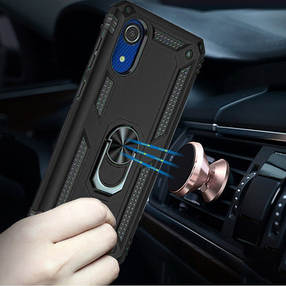 For Samsung A03 Core Hybrid Durable Dual Layer with 360° Rotatable Ring Stand Holder Kickstand Fit Magnetic Car Mount  Phone Case Cover