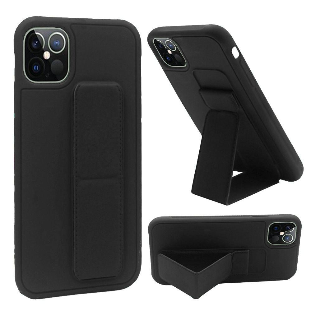 For Apple iPhone 13 Pro Max (6.7") Hybrid Foldable Kickstand Magnetic Heavy Duty Silicone Rubber TPU Protector [Support Magnetic Car Mount]  Phone Case Cover