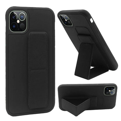 For Apple iPhone 13 Pro Max (6.7") Hybrid Foldable Kickstand Magnetic Heavy Duty Silicone Rubber TPU Protector [Support Magnetic Car Mount]  Phone Case Cover
