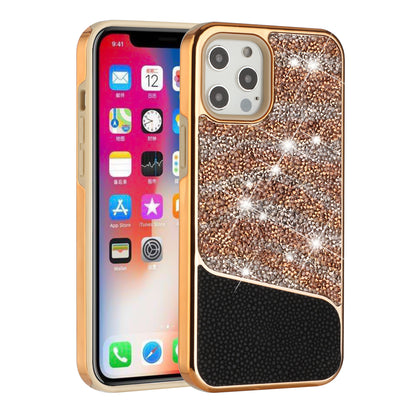 For Apple iPhone 11 (6.1") Bling Animal Skin Design Glitter Hybrid Thick TPU Shiny Protective Rubber Frame  Phone Case Cover