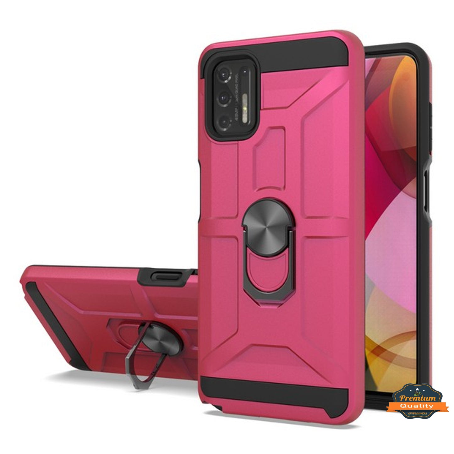 For Motorola Moto G Stylus 5G 2022 Hybrid Ring Stand [360° Rotatable Ring Holder Magnetic Kickstand] Shockproof Rubber  Phone Case Cover