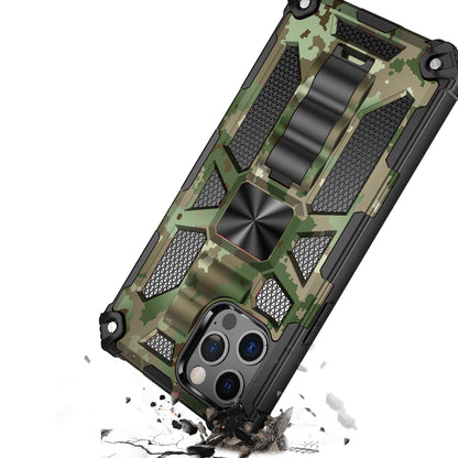 For Apple iPhone 14 Plus (6.7") Heavy Duty Hybrid Camouflage Fold Slide Kickstand [Military Grade] Rugged Protective  Phone Case Cover