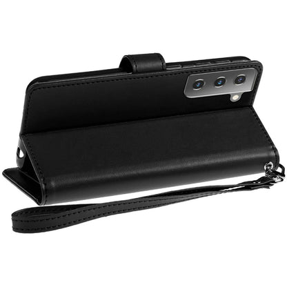 For Samsung Galaxy A03 Core Wallet Case PU Leather Credit Card ID Pocket Cash Holder Slot Dual Flip Pouch Folio Stand, Strap Black Phone Case Cover