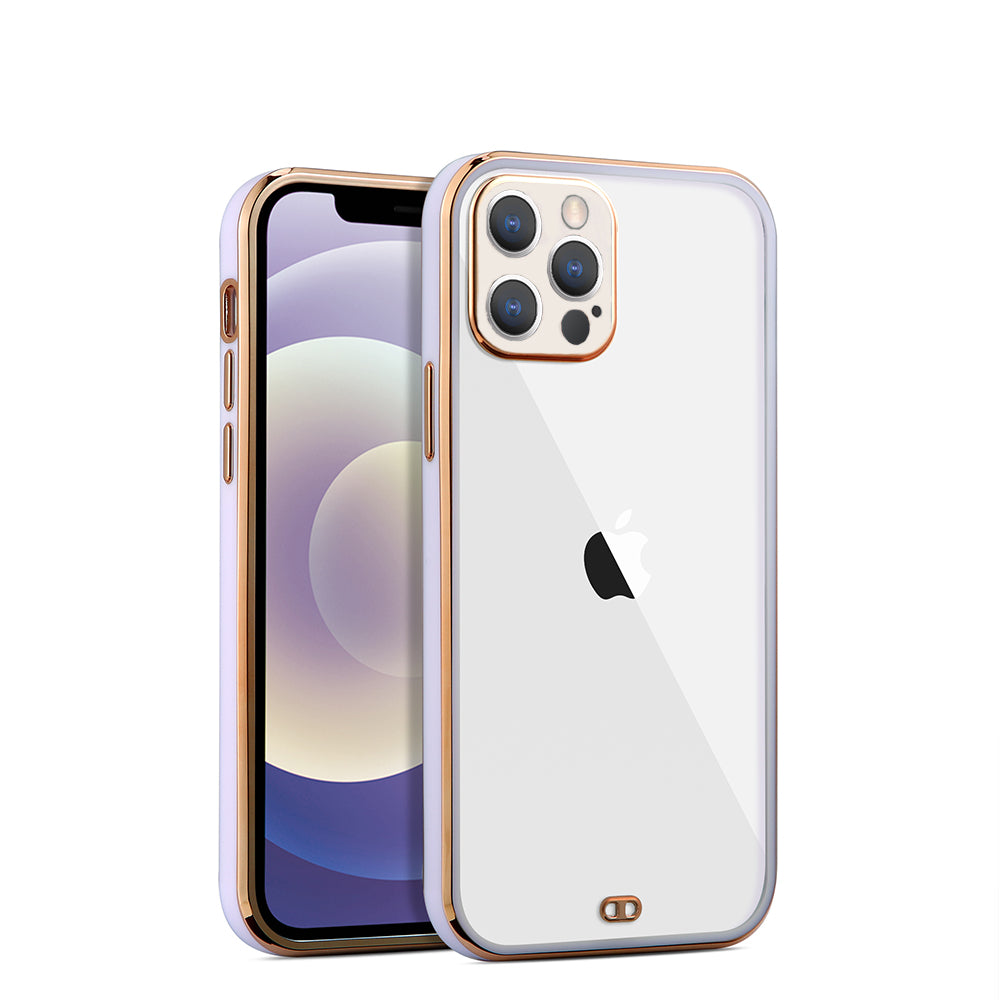 For Apple iPhone 13 /Pro Max Hybrid PC Bumper Plating with Raised Camera Protection Shockproof Slim Frame TPU Protective  Phone Case Cover