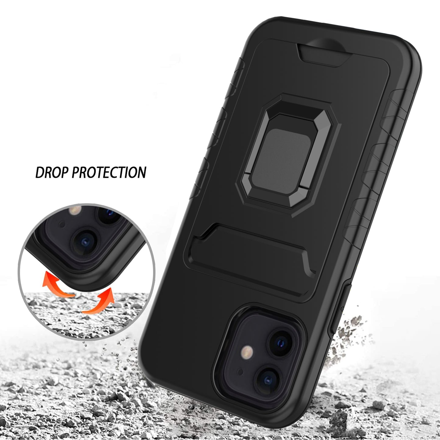 For Samsung Galaxy A02S Wallet Case Designed with Credit Card Holder & Ring Stand Kickstand Heavy Duty Hybrid Armor Red Phone Case Cover