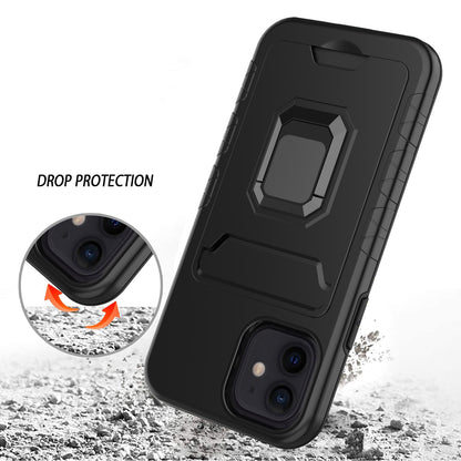 For Samsung Galaxy A02S Wallet Case Designed with Credit Card Holder & Ring Stand Kickstand Heavy Duty Hybrid Armor Red Phone Case Cover