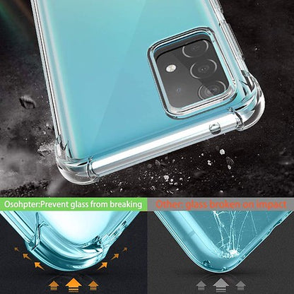 For Samsung Galaxy A03S HD Crystal Clear Hybrid PC+TPU [Four-Corner Protective] Rubber Shockproof Gel Bumper Transparent Clear Phone Case Cover