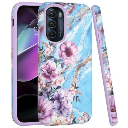 For Motorola Moto G 5G 2022 Bliss Floral Stylish Design Hybrid Rubber TPU Hard Shockproof Armor Slim  Phone Case Cover