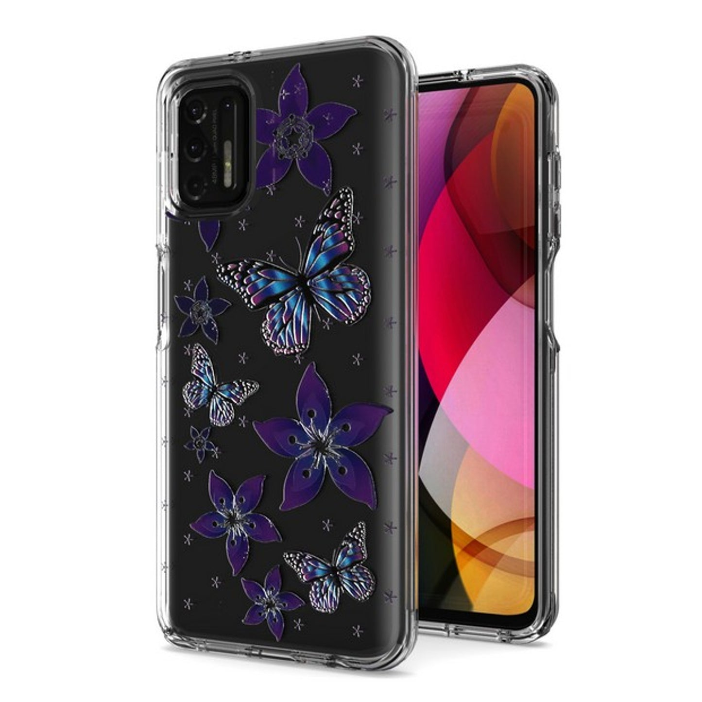 For Apple iPhone 13 / Pro Max Mini Hybrid Trendy Image Patterns Design Transparent Hard Back Shockproof TPU Rubber Protective  Phone Case Cover