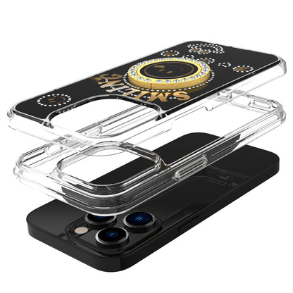 For Apple iPhone 11 /Pro Max Smiling Glitter Ornament Bling Sparkle with Ring Stand Hybrid Slim TPU + Hard Back Shell  Phone Case Cover