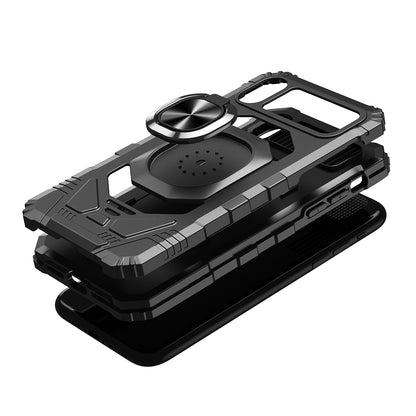 For Apple iPhone XR Hybrid 2in1 Dual Layer with Rotate Magnetic Ring Stand Holder Kickstand, Rugged Shockproof Protective  Phone Case Cover