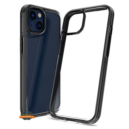 For Apple iPhone 14 /Plus Pro Max Transparent Back Hybrid Shockproof Protection Color TPU Frame Hard PC Slim  Phone Case Cover