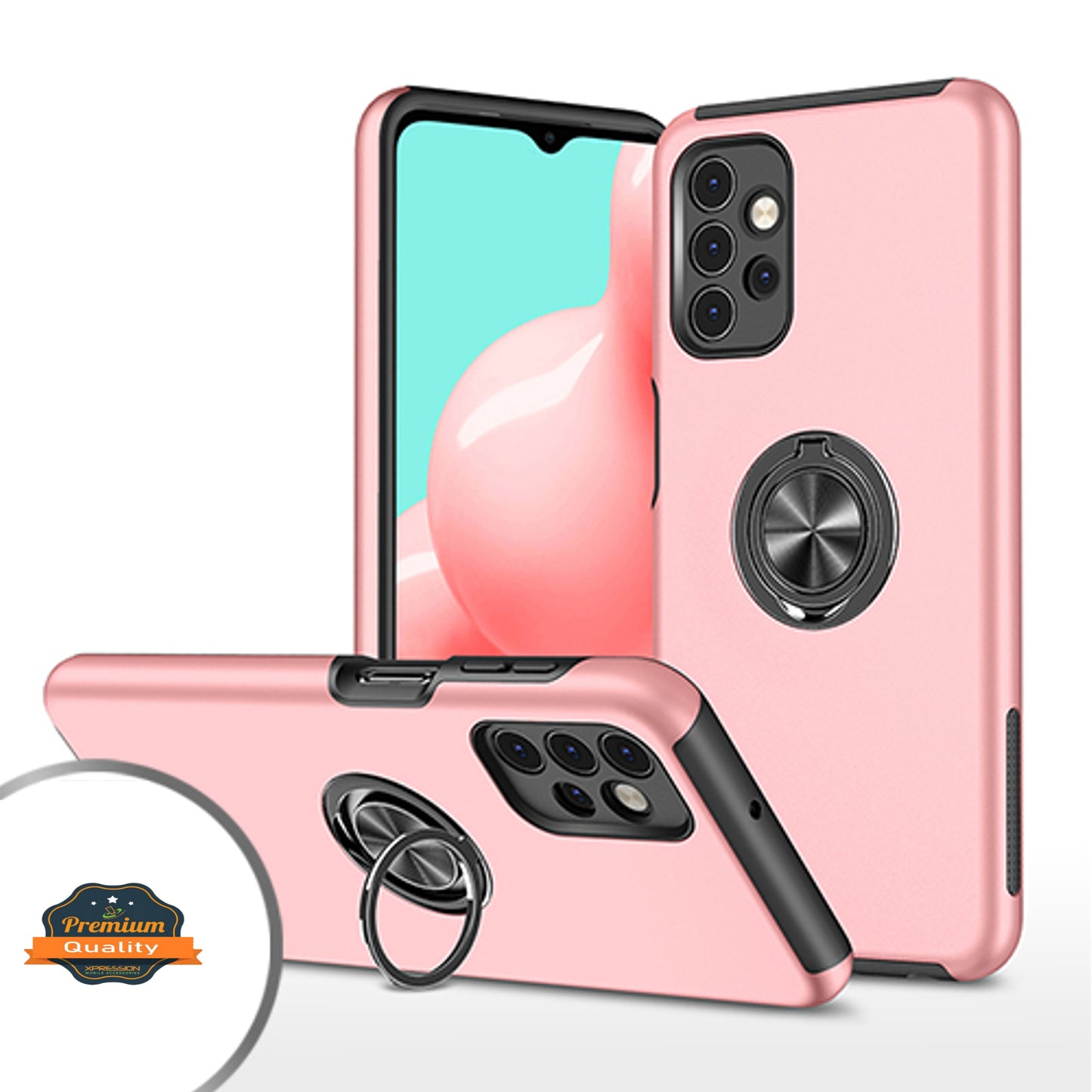 For Apple iPhone 13 /13 Mini/ 13 Pro/ 13 Pro Max Slim Rubber Hybrid 360° Ring Holder Stand Kickstand Fit Car Mount Shockproof Bumper Protection  Phone Case Cover