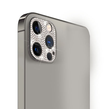 For Apple iPhone 14 Pro Max (6.7") Camera Lens Zinc Alloy With Diamond Bling Lens Protective Camera Decoration Black Phone Case Cover