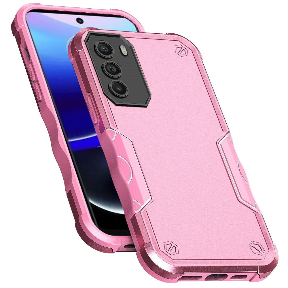 For Apple iPhone 14 Pro (6.1") Tough Shockproof Hybrid Heavy Duty Dual Layer TPU Bumper Rugged Rubber Defend Armor Pink Phone Case Cover