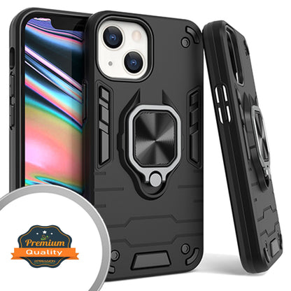 For Apple iPhone 14 (6.1") Military Grade Protection Heavy Duty Armor Shockproof with 360 Ring Kickstand Stand Holder  Phone Case Cover