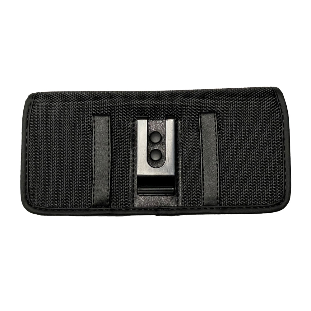 Universal Cell Phone Holster with Belt Clip & Card Slot Canvas Horizontal Pouch Waist Carrying Case Fit Apple iPhone 14/13/12 Pro Max 6.7" & Most Phone XL [6.57 x 3.35 x 0.6 in] Universal Canvas Pouch [Black]