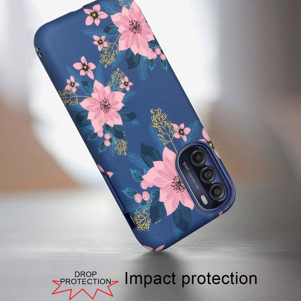 For Motorola Moto G 5G 2022 Bliss Floral Stylish Design Hybrid Rubber TPU Hard Shockproof Armor Slim  Phone Case Cover