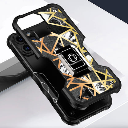 For Samsung Galaxy A23 5G Marble Stone Design Hybrid Armor with Magnetic Ring Stand Kickstand Heavy Duty Rugged  Phone Case Cover