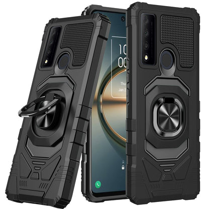 For BLU G91 MAX Hybrid 2in1 Dual Layer with Rotate Magnetic Ring Stand Holder Kickstand, Rugged Shockproof Protective  Phone Case Cover