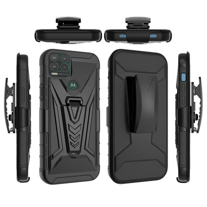 For Samsung Galaxy A32 5G 3 in 1 Rugged Swivel Belt Clip Holster Heavy Duty Hybrid Armor Rubber TPU with Kickstand Stand Black Phone Case Cover