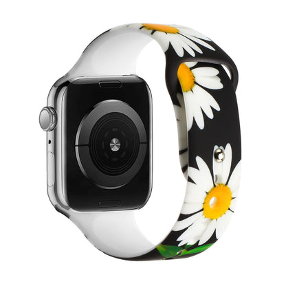 For Apple Watch Series 7/SE/6/5/4/3/2/1 Pattern Soft Silicone Design Wristband Watch Band