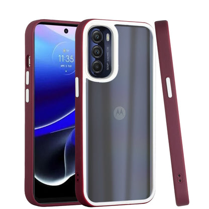 For Motorola Moto G Stylus 5G 2022 Hybrid Transparent Colored Frame Bumper Hard Back Shockproof Slim TPU Protective  Phone Case Cover