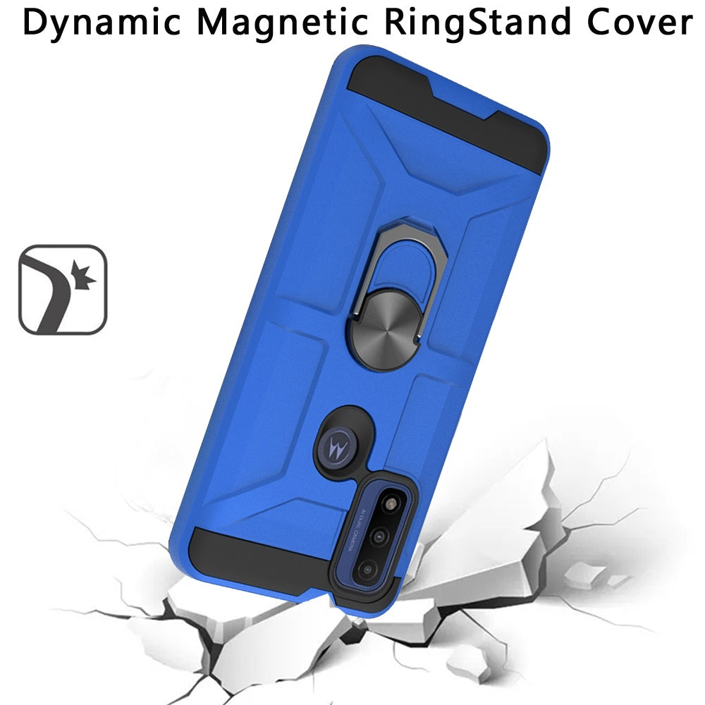 For Motorola Moto G Power 2022 Hybrid Stand Kickstand Ring Holder [360° Rotating] Armor Dual Layer PC+TPU Fit Magnetic Car Mount  Phone Case Cover
