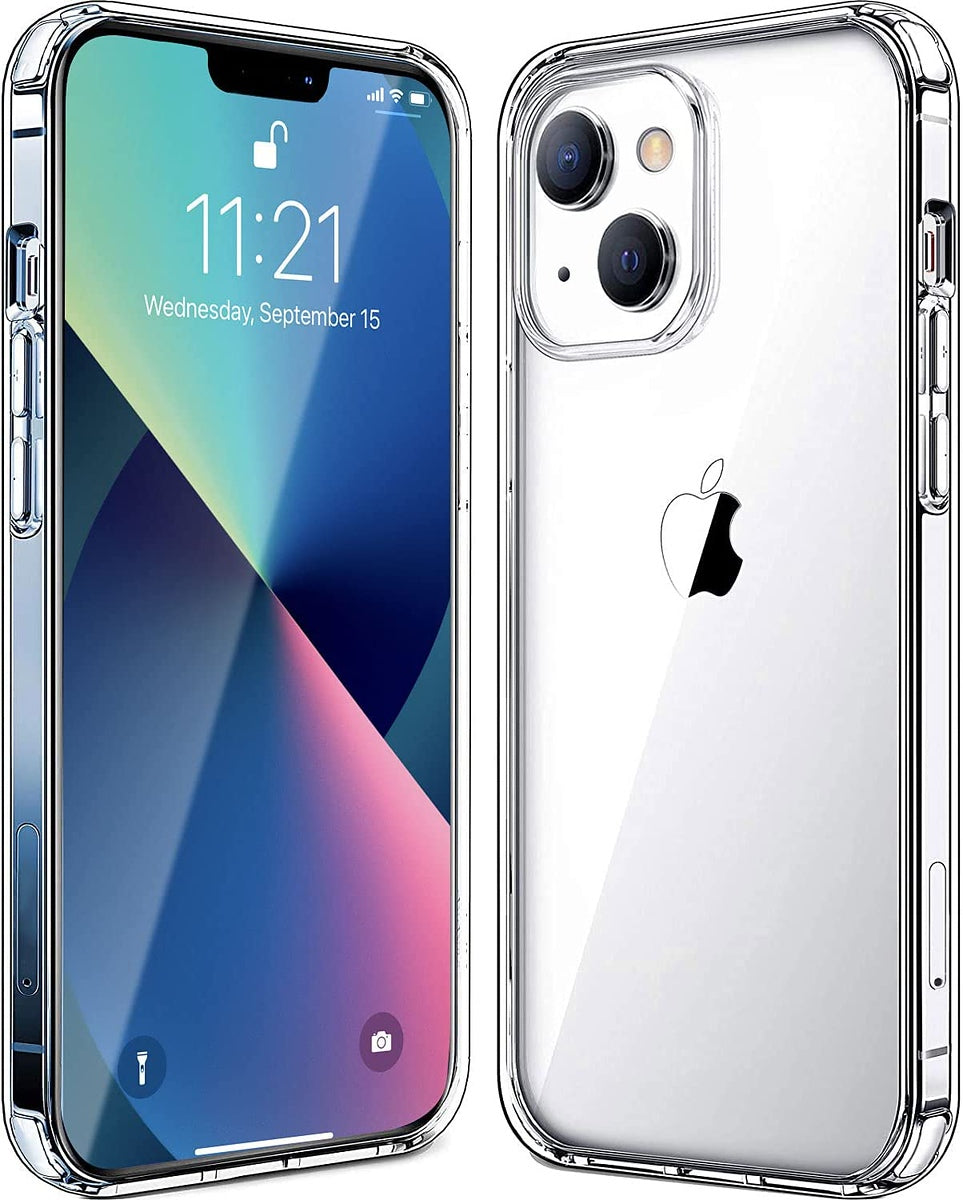 For Apple iPhone 11 (6.1") Transparent Designed Slim Thick Hybrid Hard PC Back and TPU Frame Bumper Protective Matte Black Phone Case Cover