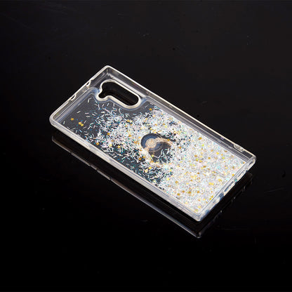 For Samsung Galaxy A13 5G Hybrid Bling Liquid Quicksand Glittering Sparkle TPU Rubber PC with Ring Stand Holder Kickstand  Phone Case Cover