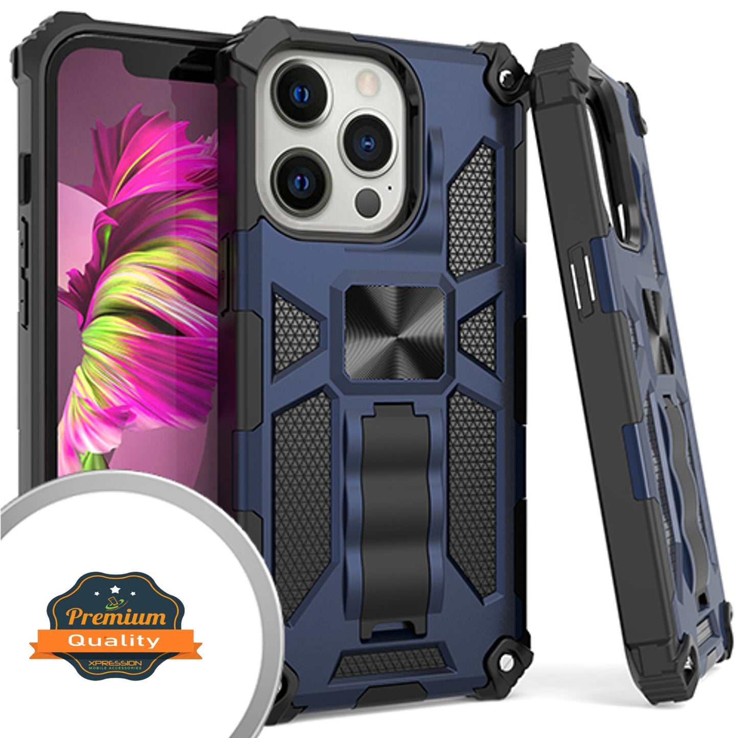 For Apple iPhone 13 /Pro Max Mini Cases with Invisible Kickstand Stand Dual Layer Hybrid Defender Military Grade Shockproof Heavy Duty Hard PC + TPU  Phone Case Cover