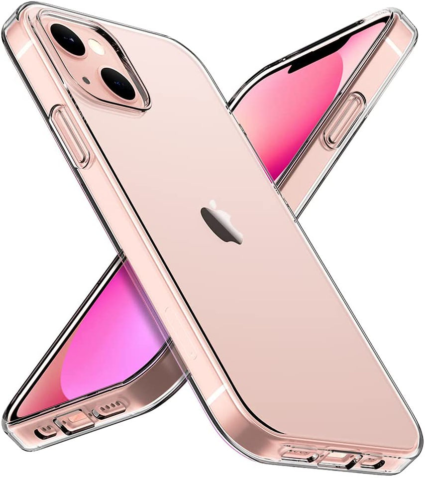 For Apple iPhone 14 Plus (6.7") Transparent Acrylic TPU Hybrid Cushion Rigid Shock Protection Rubber Bumper Hard Back  Phone Case Cover