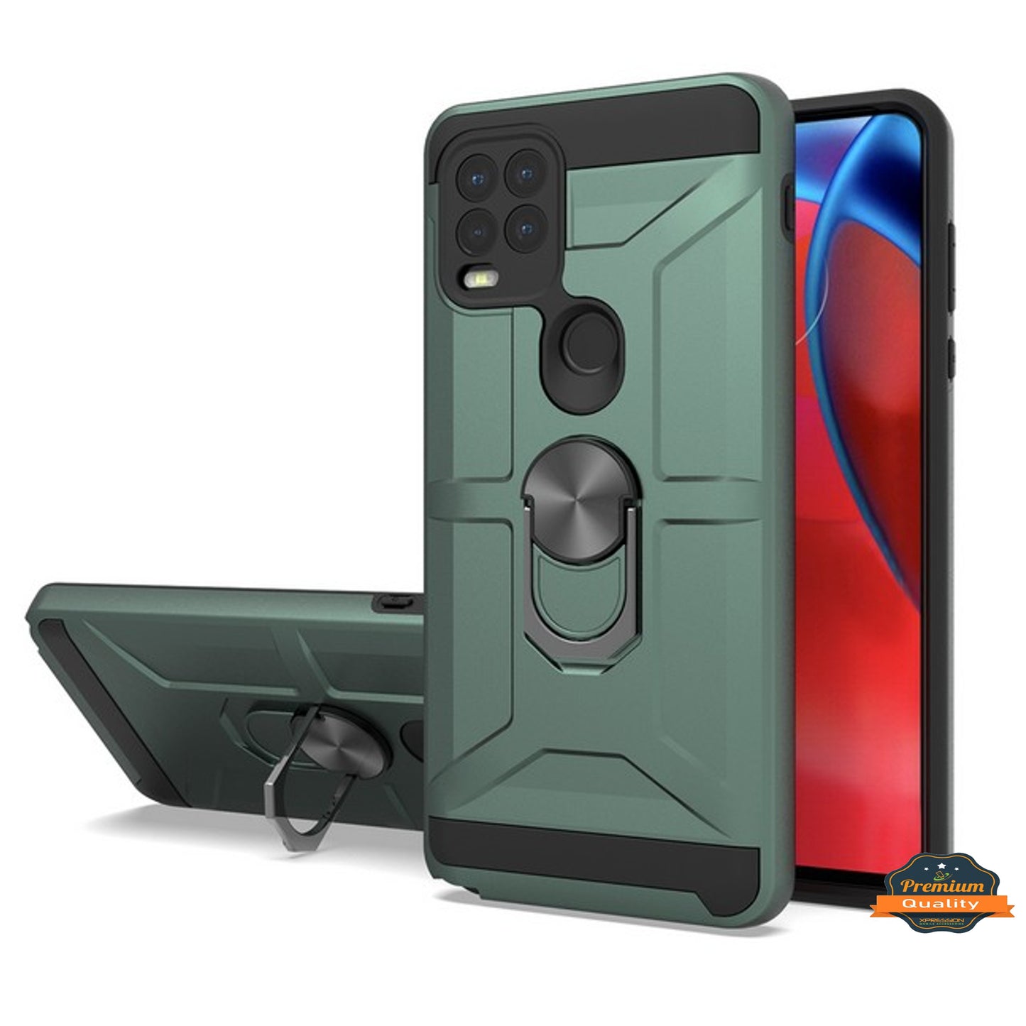 For Samsung Galaxy A12 5G Hybrid Ring Stand [360° Rotatable Ring Holder Magnetic Kickstand] Shockproof Hard Rubber TPU  Phone Case Cover