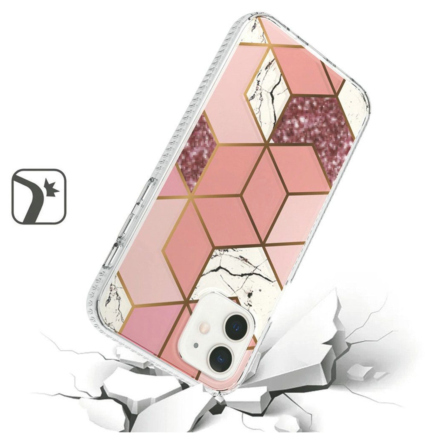 For Apple iPhone 14 /Pro Max Stylish Hybrid Fashion Marble Trendy Design Hard Back PC Shockproof TPU Rubber  Phone Case Cover