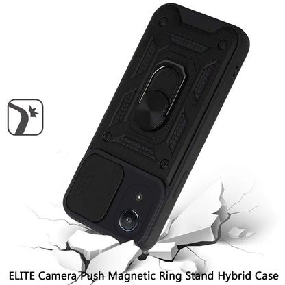 For Samsung A03 Core Hybrid Cases with Slide Camera Lens Cover and Ring Holder Kickstand Rugged Dual Layer Heavy Duty  Phone Case Cover