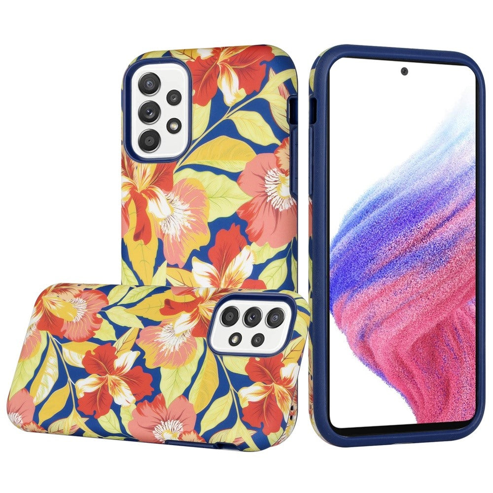For Samsung Galaxy A53 5G Bliss Floral Stylish Design Hybrid Rubber TPU Hard PC Shockproof Armor Slim Fit  Phone Case Cover
