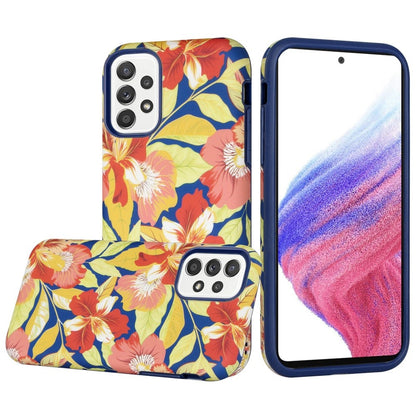 For Samsung Galaxy A53 5G Bliss Floral Stylish Design Hybrid Rubber TPU Hard PC Shockproof Armor Slim Fit  Phone Case Cover