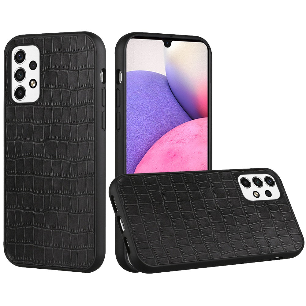 For Samsung Galaxy A33 5G Ultra Slim Thin PU Leather Crocodile Flip Snap On Hybrid Shockproof TPU PC Hard Shell Durable  Phone Case Cover