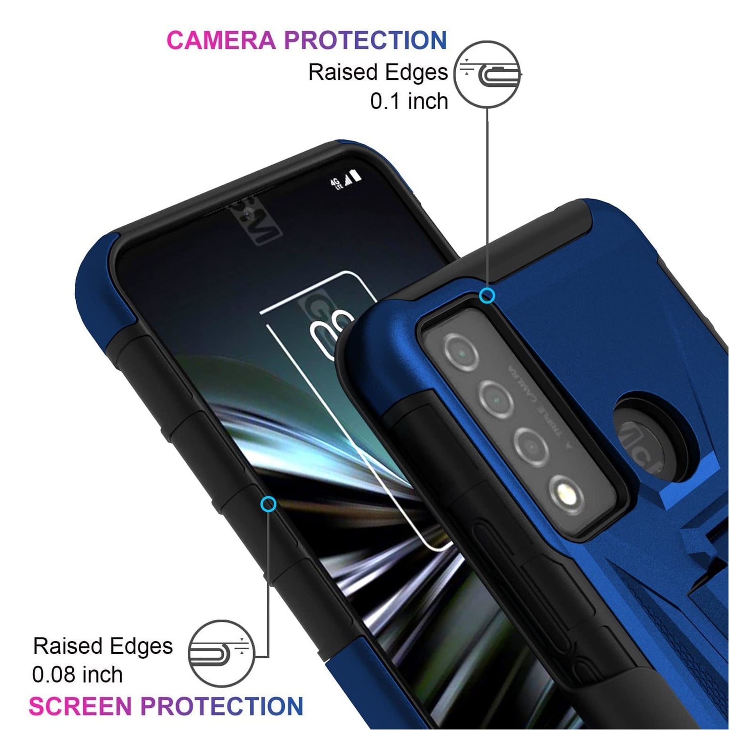 For Apple iPhone 14 Plus /Pro Max Hybrid Belt Clip Holster with Built-in Kickstand, Heavy Duty Shock Absorption Armor Rugged  Phone Case Cover