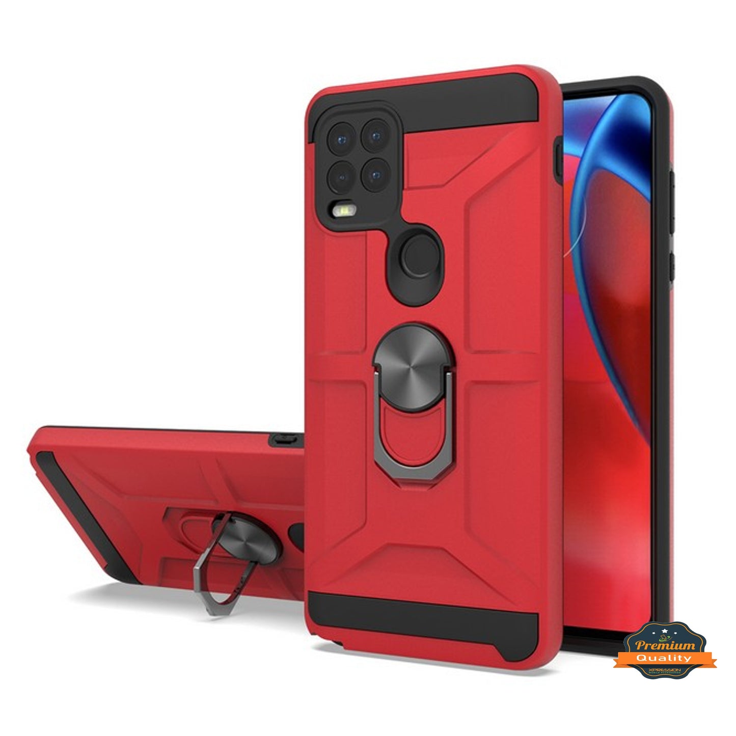 For Samsung Galaxy A12 5G Hybrid Ring Stand [360° Rotatable Ring Holder Magnetic Kickstand] Shockproof Hard Rubber TPU  Phone Case Cover