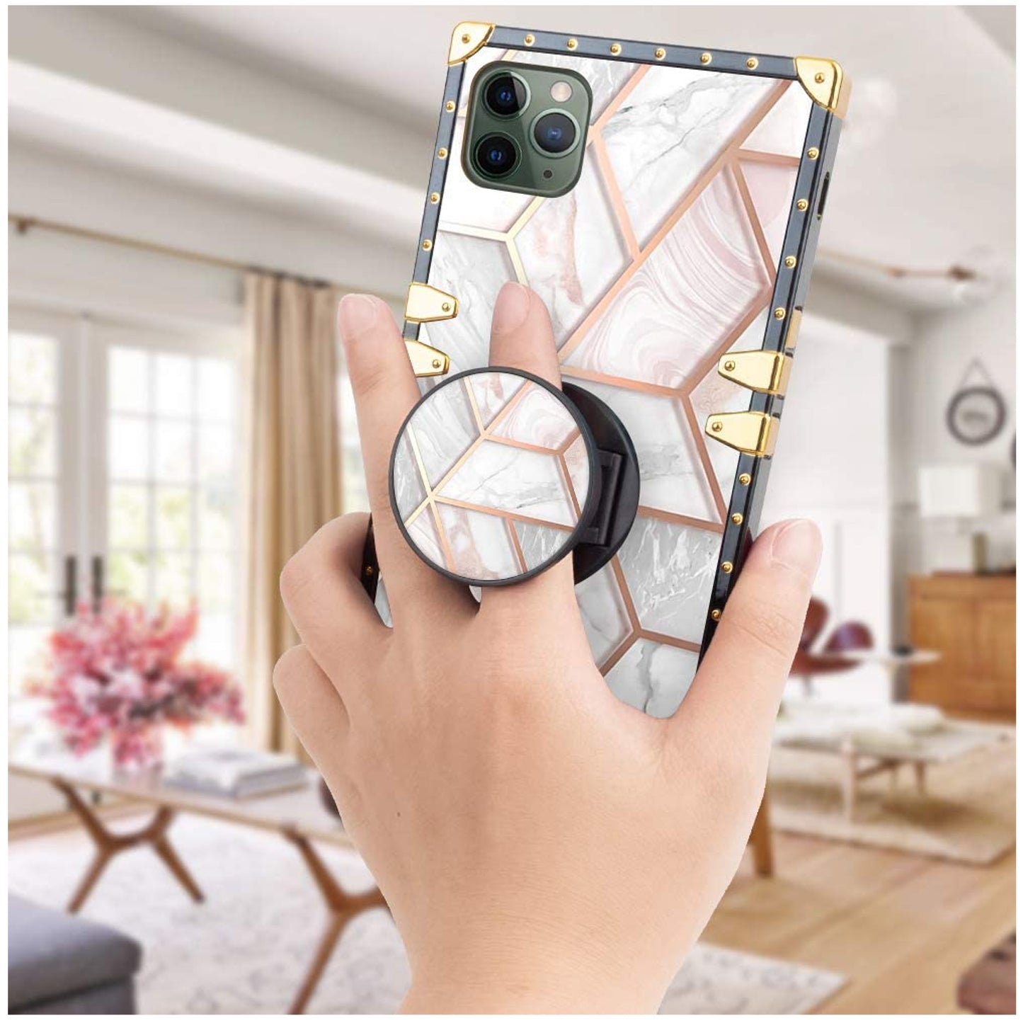 For Samsung Galaxy A13 5G Elegant Pattern Design Bling Glitter Hybrid Cases with Ring Stand Pop Up Finger Holder Kickstand  Phone Case Cover